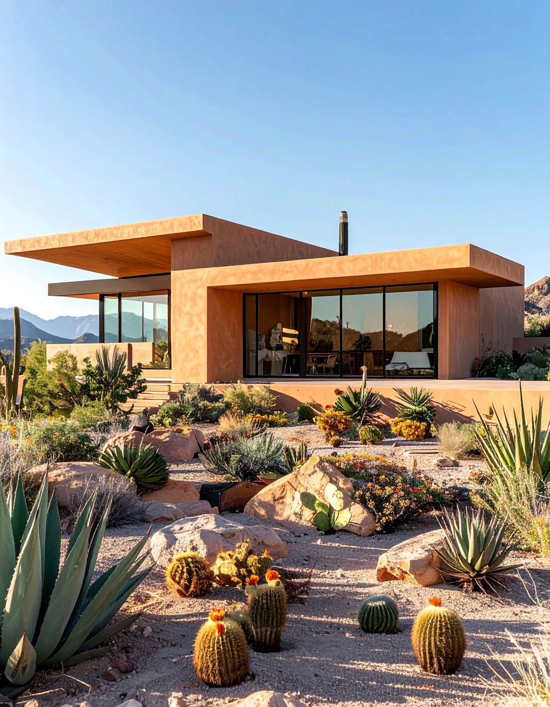 Desert Modernism Exterior with Earthy Tones - 20 Aesthetic House Exterior Ideas to Boost Curb Appeal