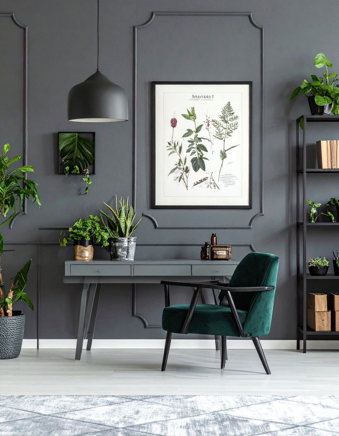 Displaying Anatomical and Botanical Charts - 20 Dark Academia Home Office Ideas for a Moody Vibe