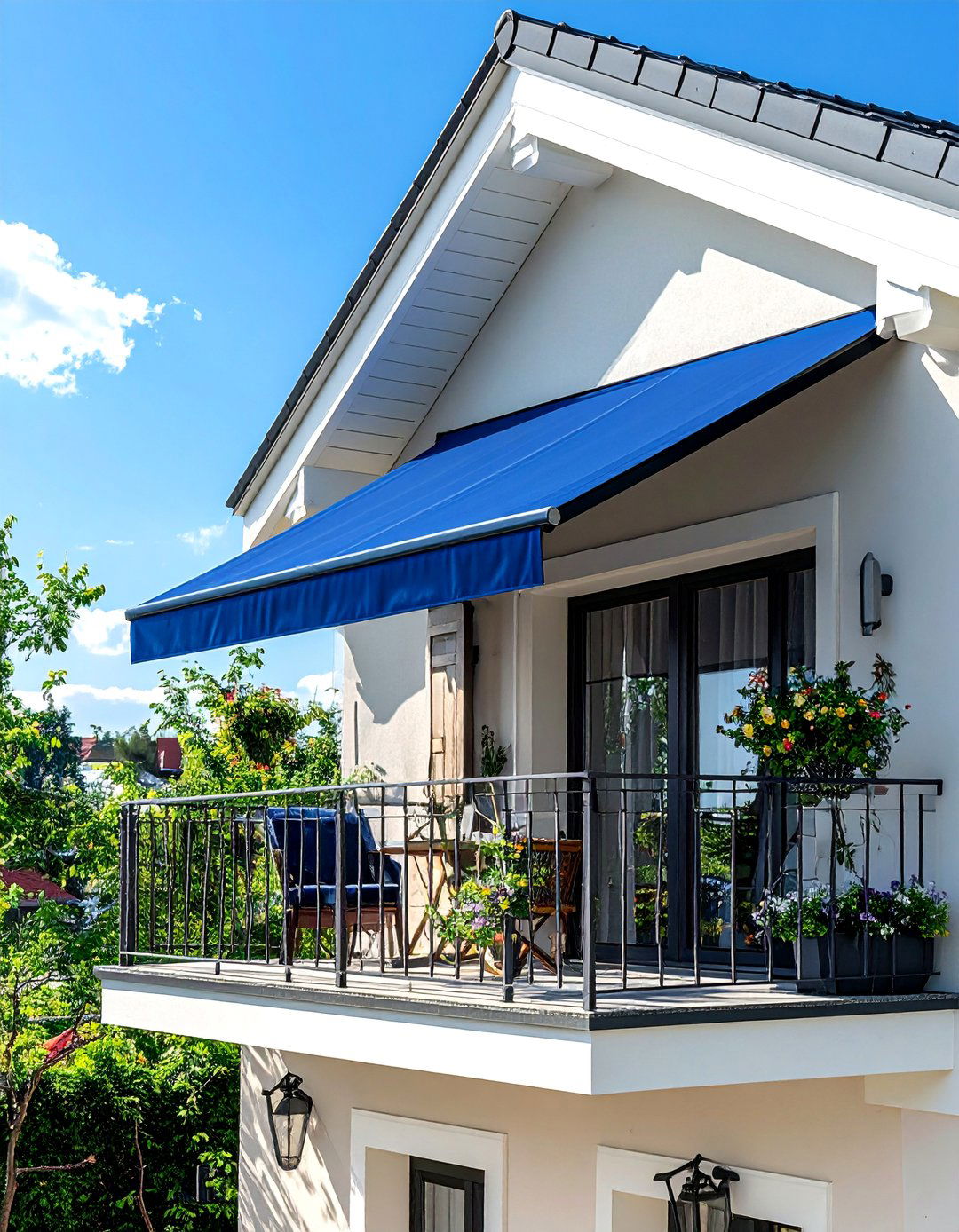 Dormer Balcony with Retractable Awning - 20 Dormer Balcony Ideas to Maximize Your Space
