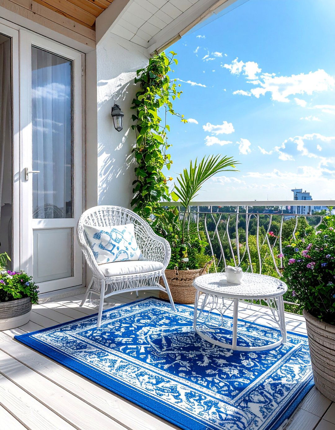 Dormer Balcony with an Outdoor Rug - 20 Dormer Balcony Ideas to Maximize Your Space