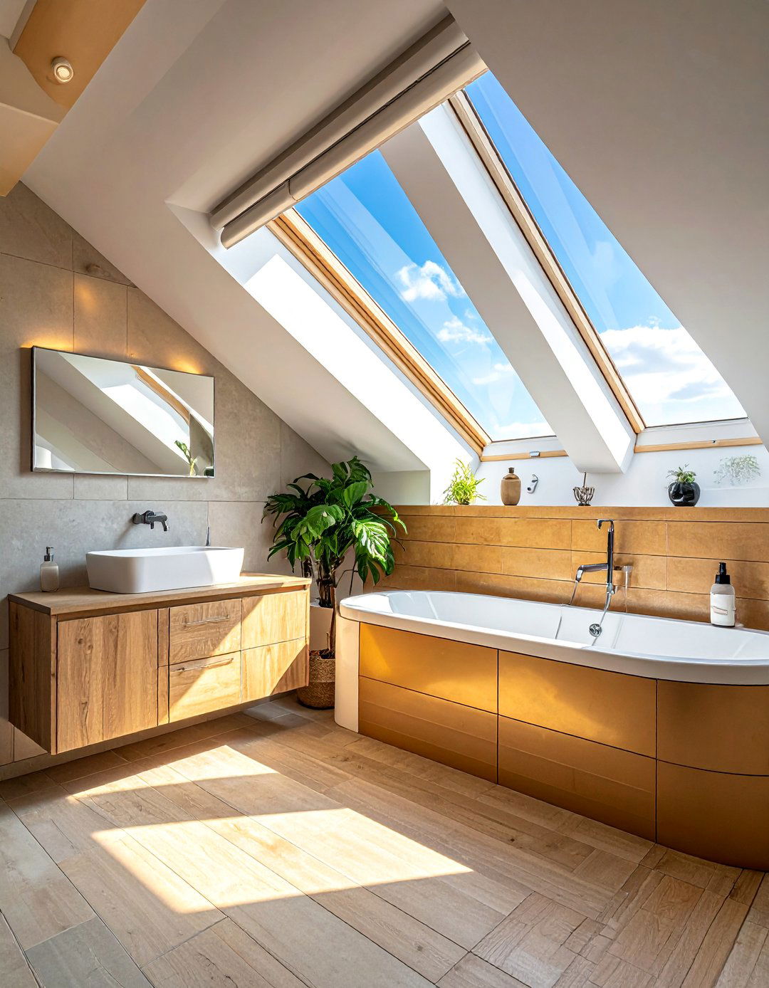 Dormer Window Advantages - 15 Creative Sloped Ceiling Attic Bathroom Ideas