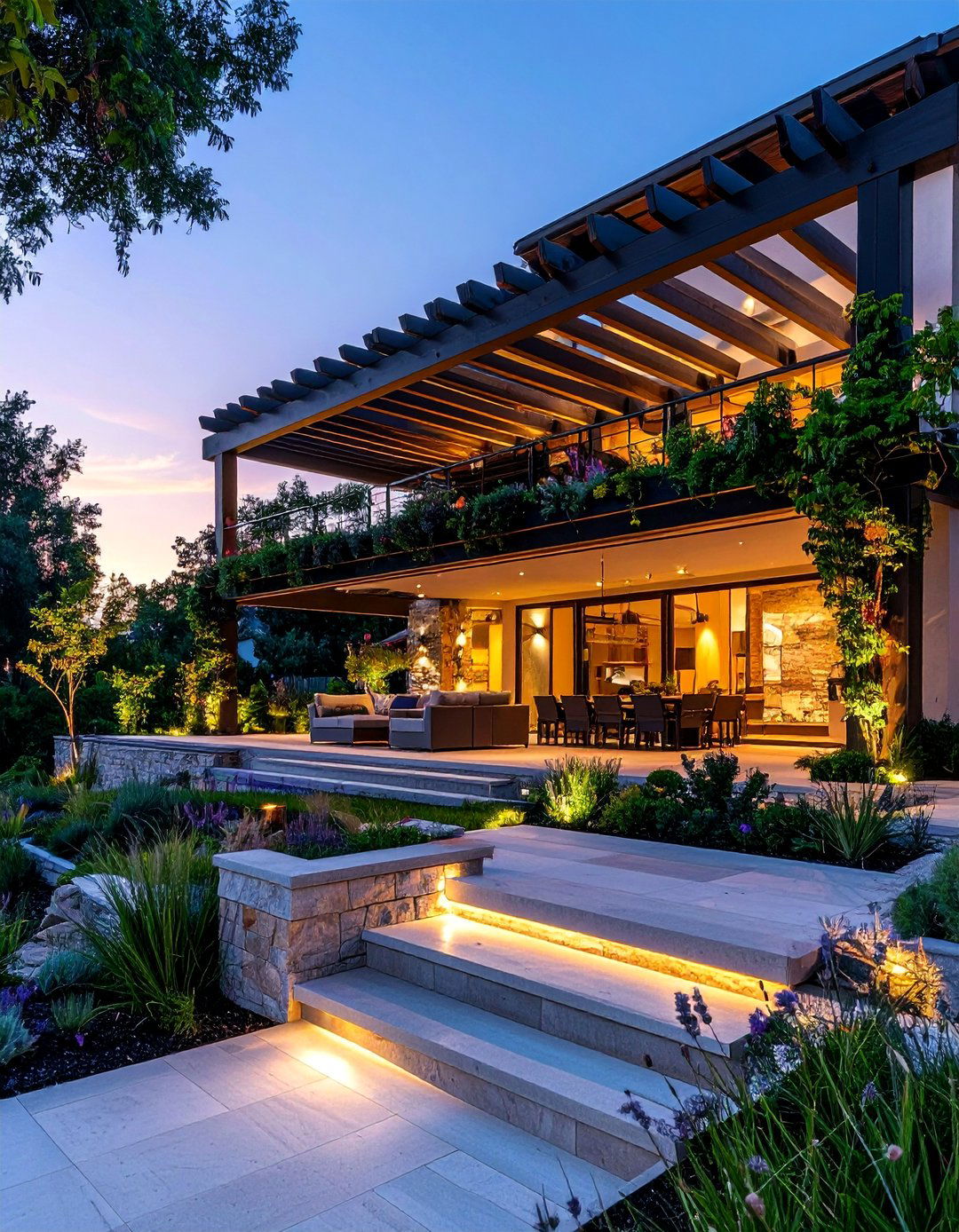 Double Level Pergola with Upper Deck - 40 Patio With a Pergola Ideas for Outdoor Living Spaces