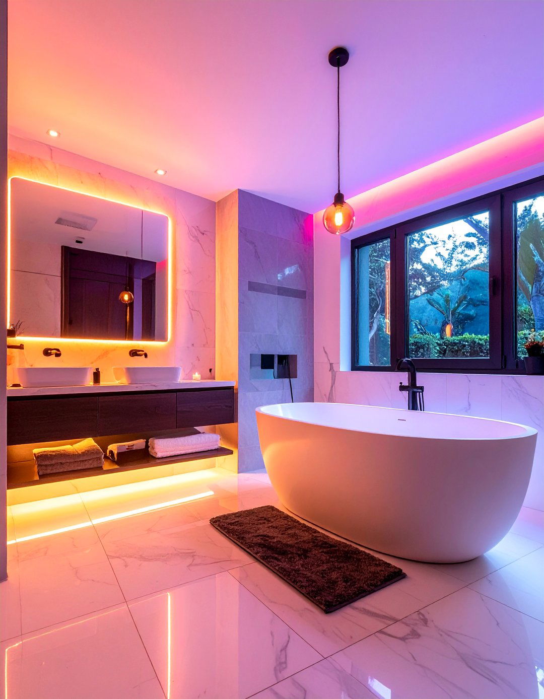 Dramatic Lighting Design - 40 Elegant Primary Bathroom Ideas for a Luxurious Space