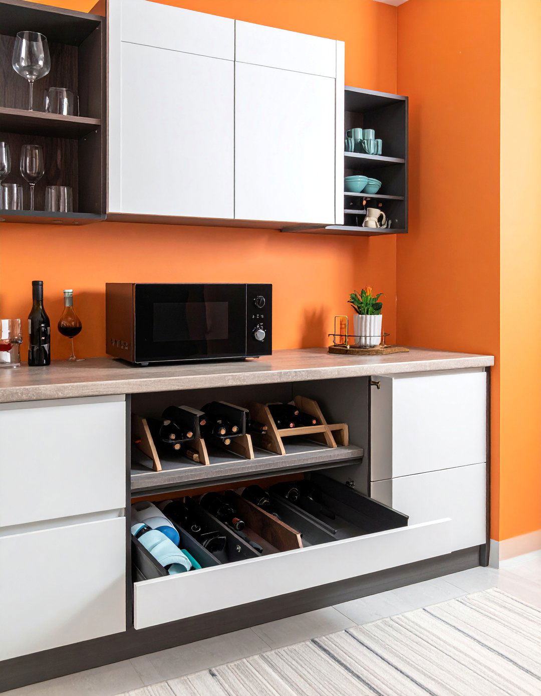 Drawer Microwave Stands - 40 Small Kitchen Storage Ideas to Maximize Your Space