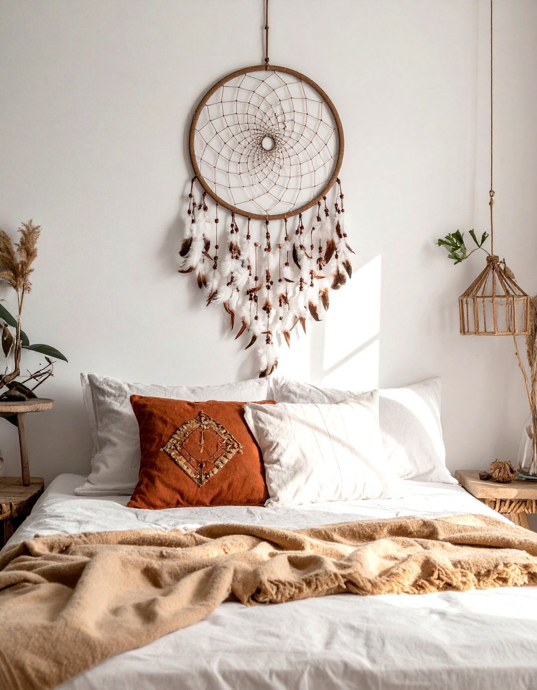 Dreamcatcher Wall Art - 25 Hippie Bedroom Ideas for a Bohemian Retreat