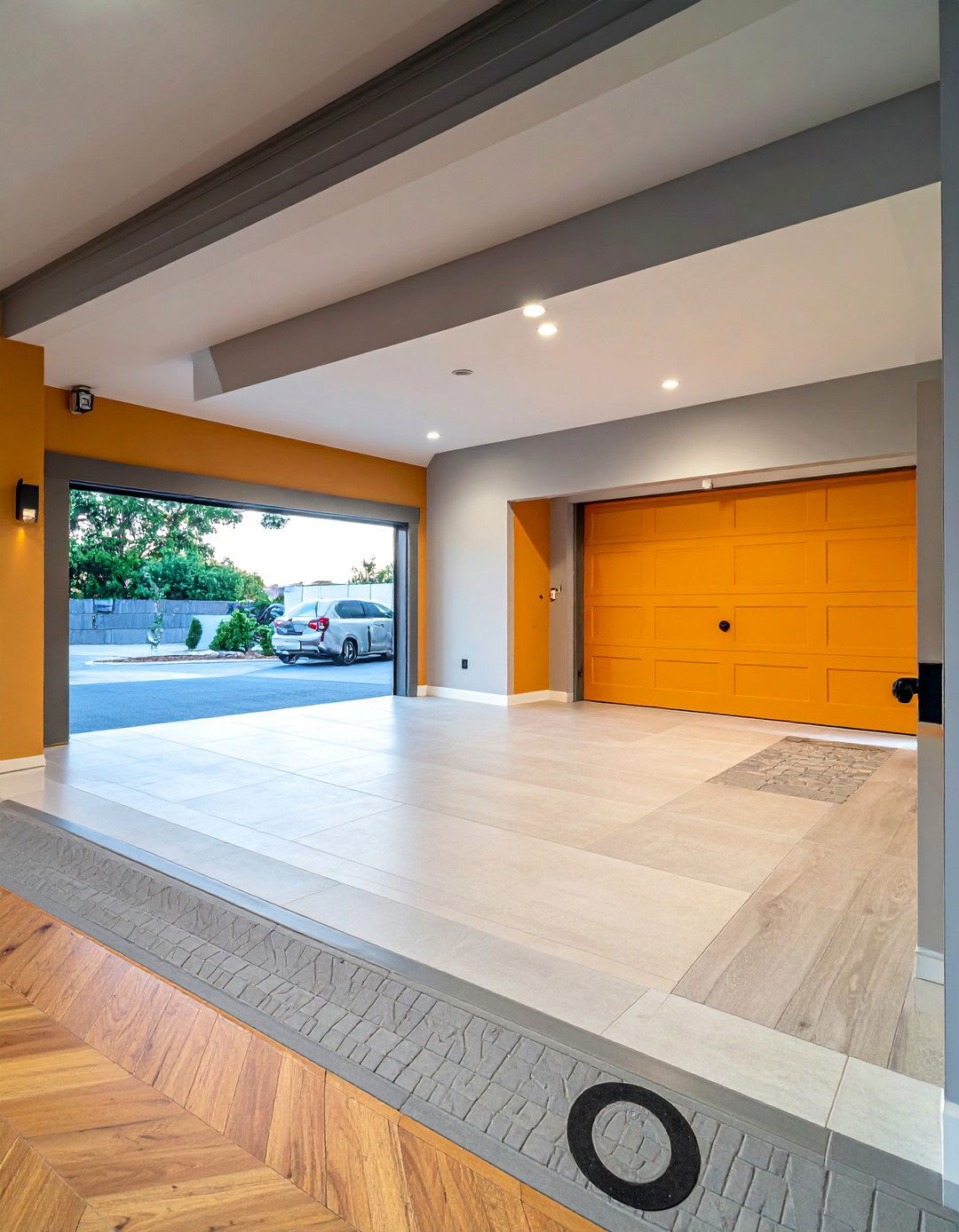 Durable Flooring Transition Zone - 15 Garage Entryway Ideas for a Functional and Stylish Space