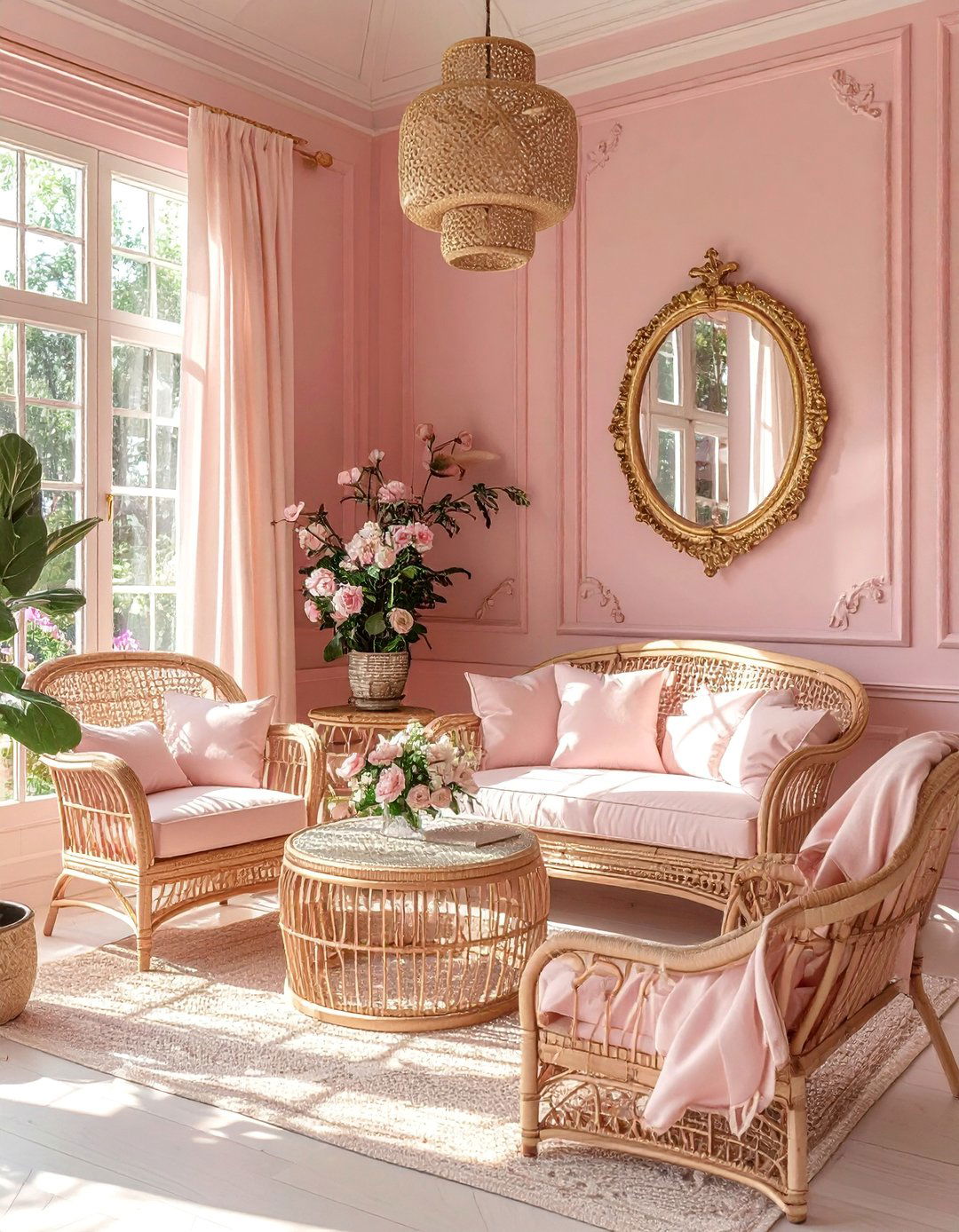 Dusty Rose Sunroom - 20 Sunroom Color Ideas to Brighten Your Indoor-Outdoor Space