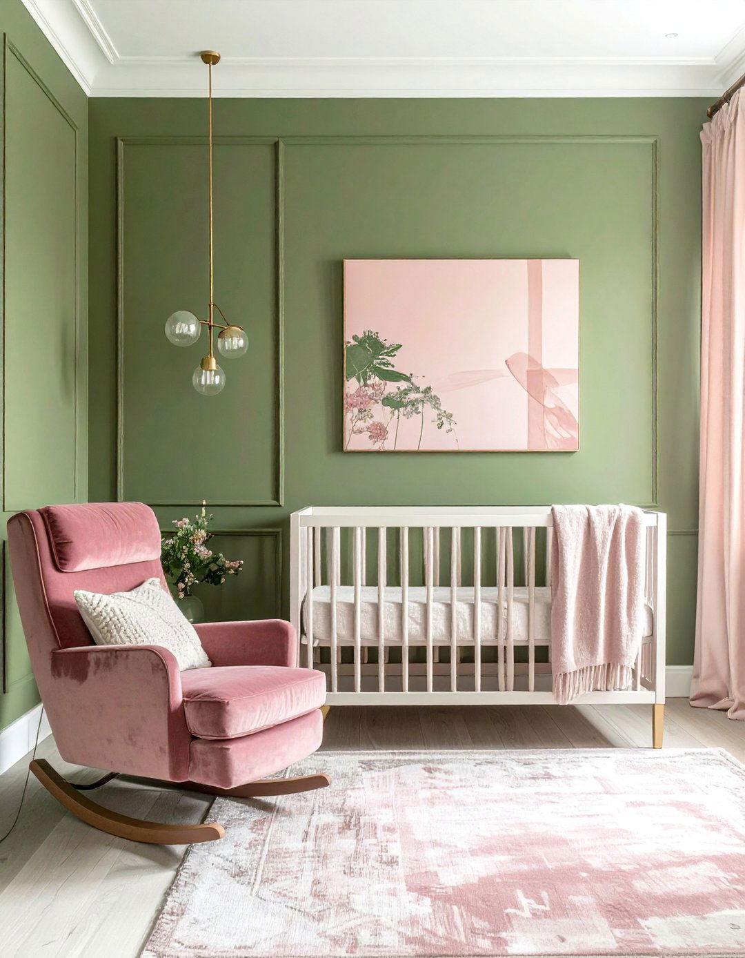 Dusty Rose and Moss Green Nursery - 15 Pink and Green Nursery Ideas for a Serene Space