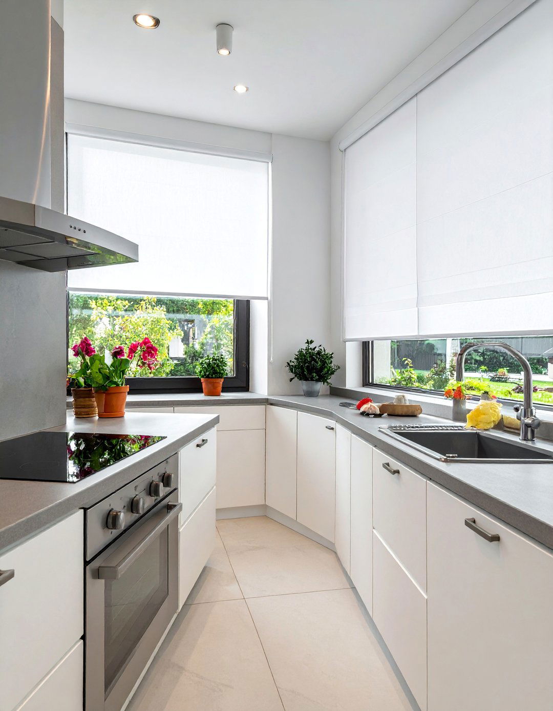 Easy Clean Roller Shade Window Solutions - 15 Kitchen Blinds Ideas to Enhance Your Window Decor