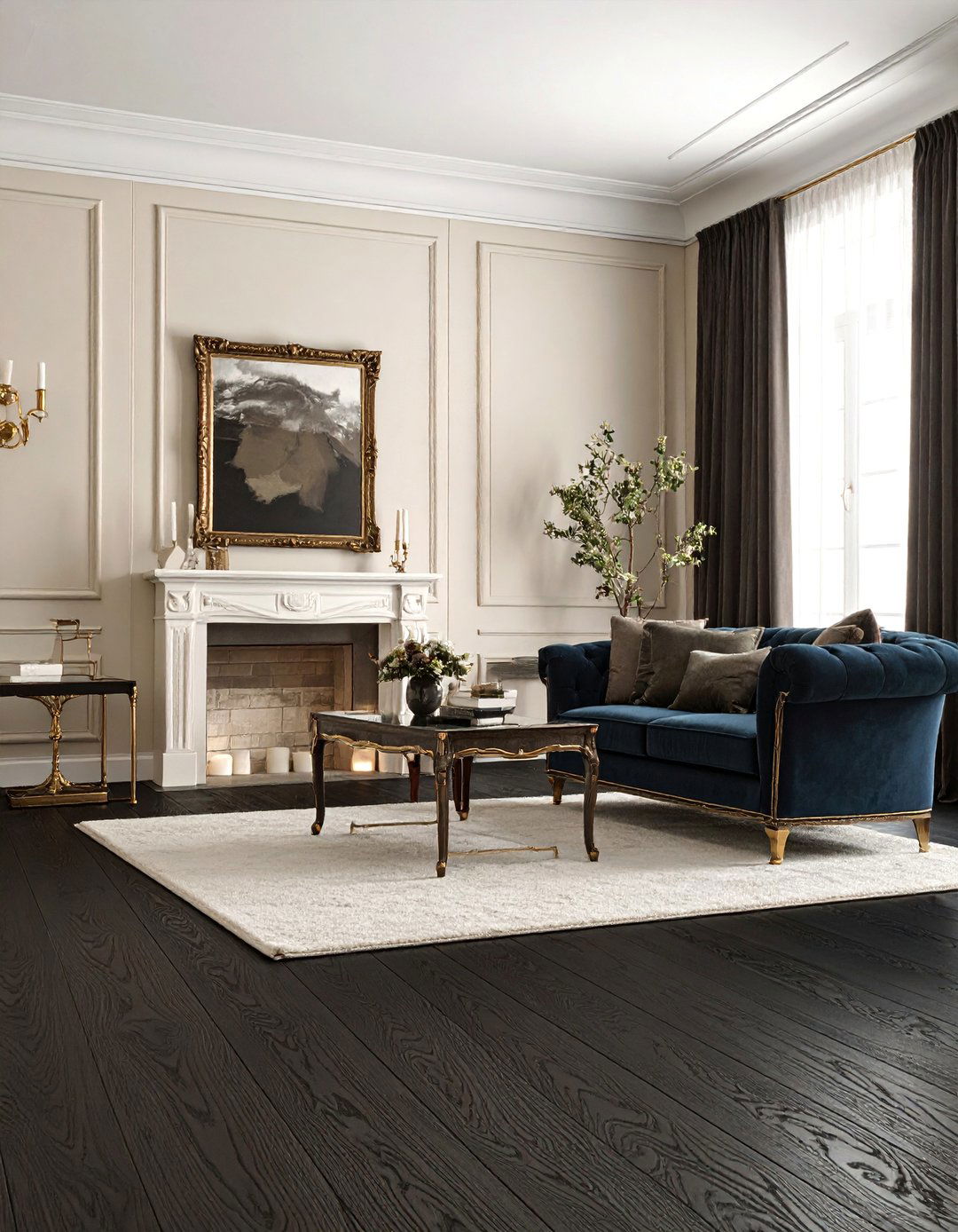 Ebonized Oak Wood Floor Living Room - 25 Black Floor Living Room Ideas for a Dramatic Look