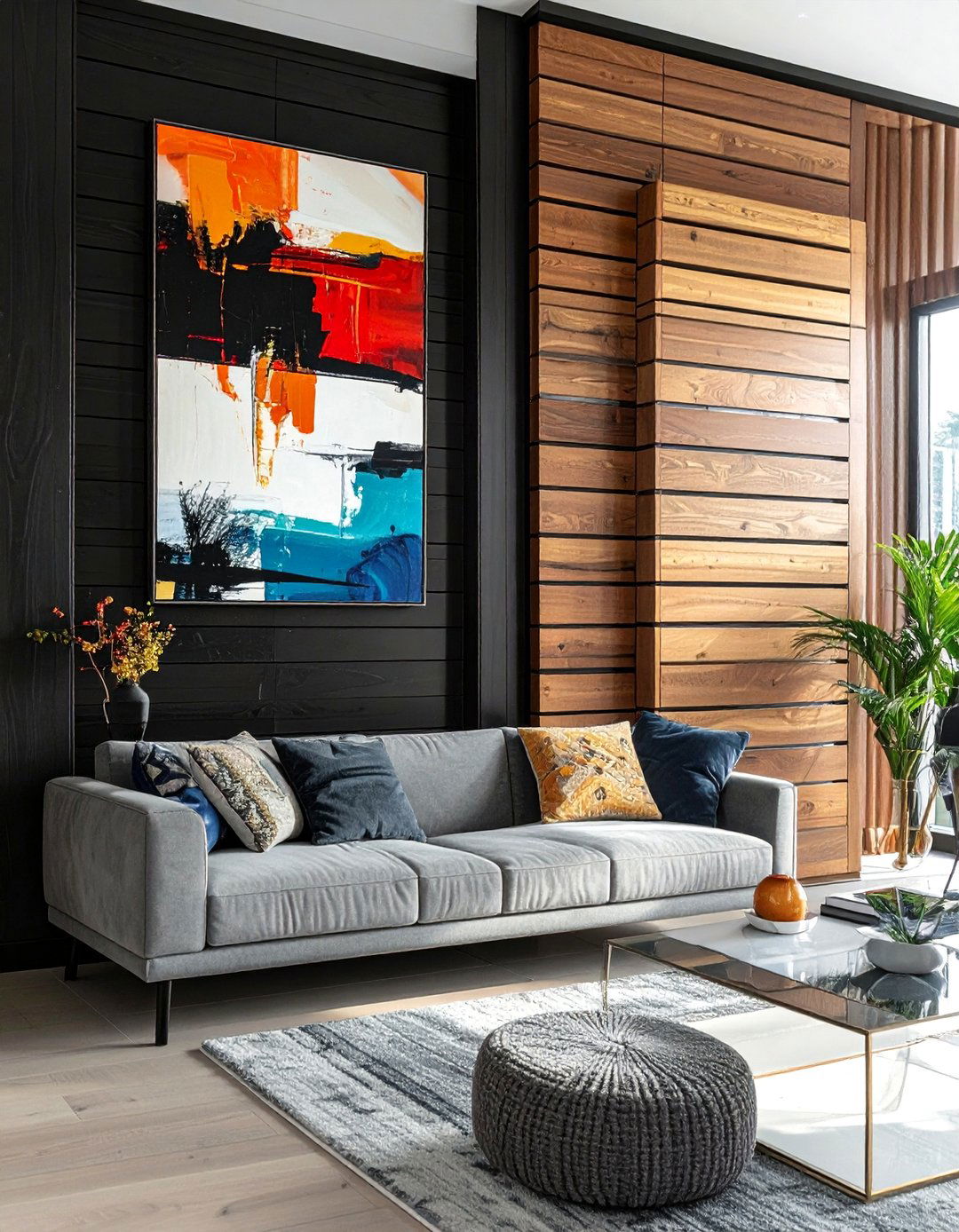 Ebonized Wood Slat Accent Wall - 40 Wood Slat Accent Wall Ideas for Your Home