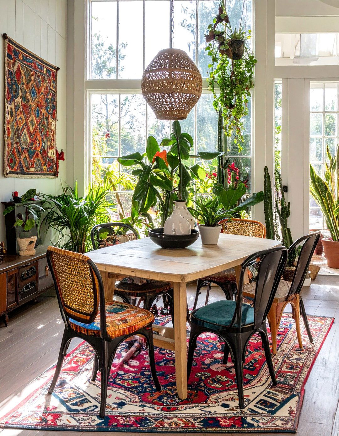 Eclectic Mix Dining Space - 25 Sunroom Dining Room Ideas for a Bright Space