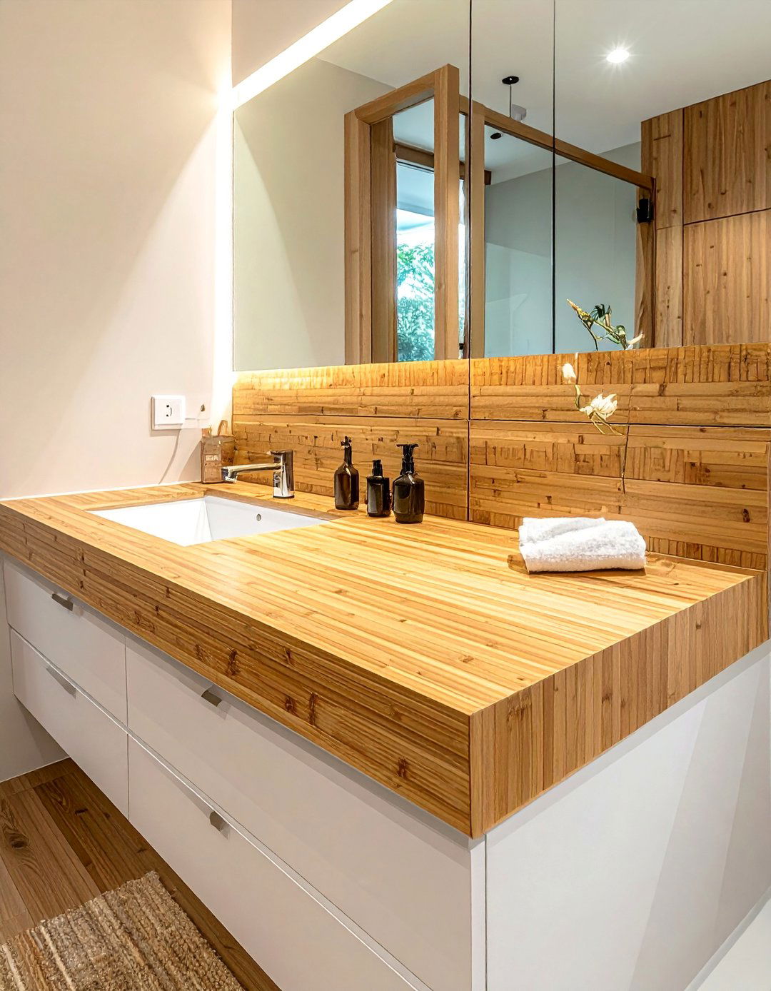 Eco Friendly Bamboo Bathroom Countertops - 20 Bathroom Countertop Ideas for a Functional and Stylish Space