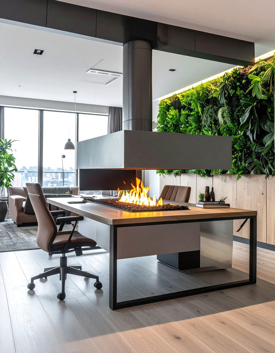Eco Friendly Bioethanol Modern Unit - 15 Home Offices With Fireplaces for Cozy Workspaces