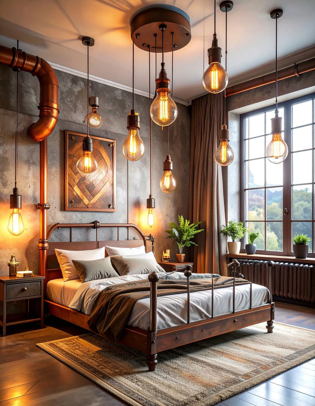 Edison Bulb Lighting Fixtures - 15 Steampunk Bedroom Ideas for a Unique Industrial Look