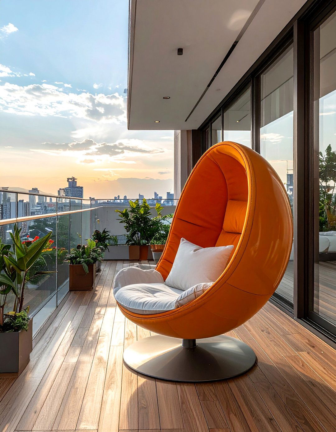Egg Chair Pod Seating - 25 Balcony Seating Ideas for Small Outdoor Spaces