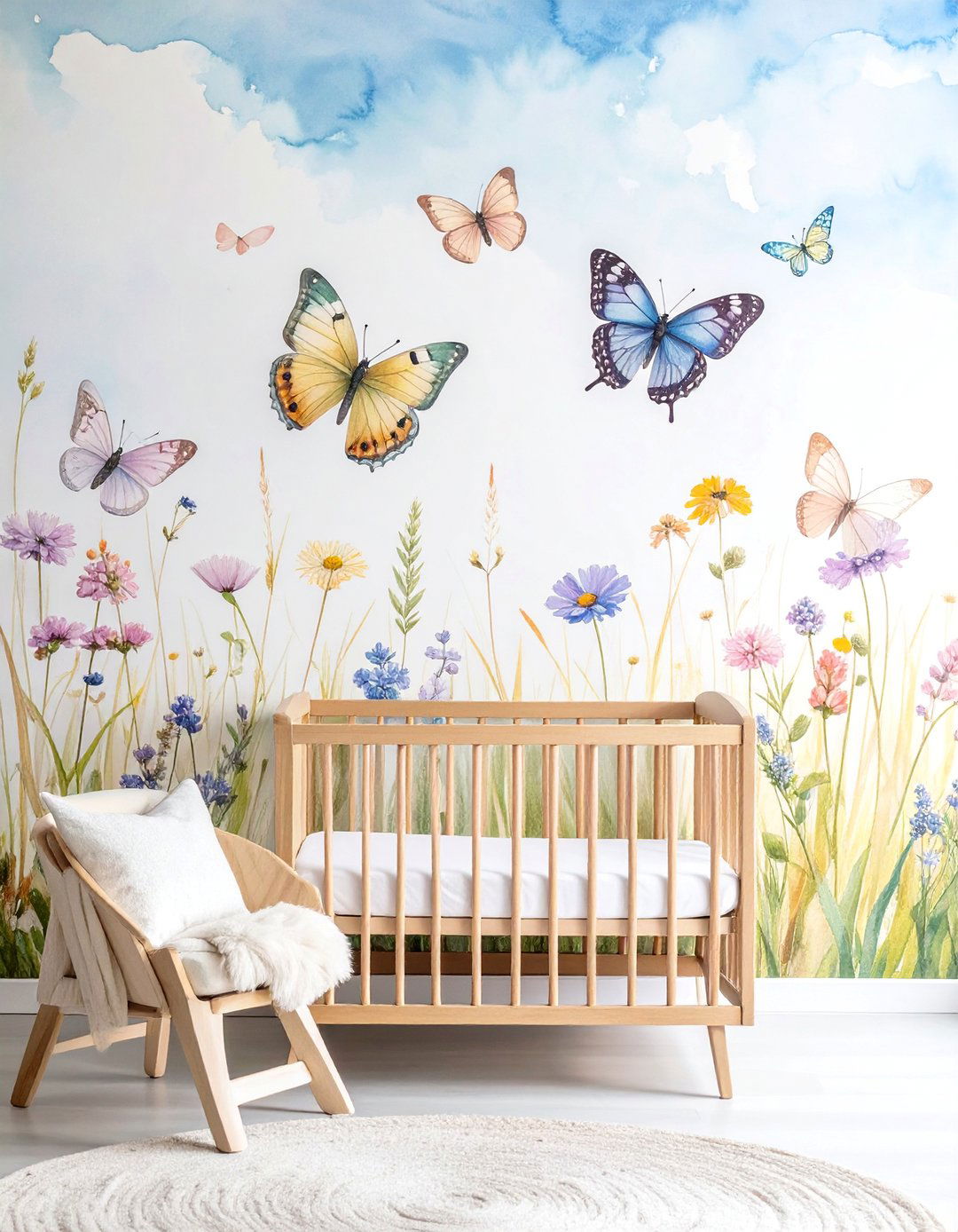 Elegant Butterfly Themed Mural Wallpaper - 15 Butterfly-themed Room Ideas for a Whimsical Space