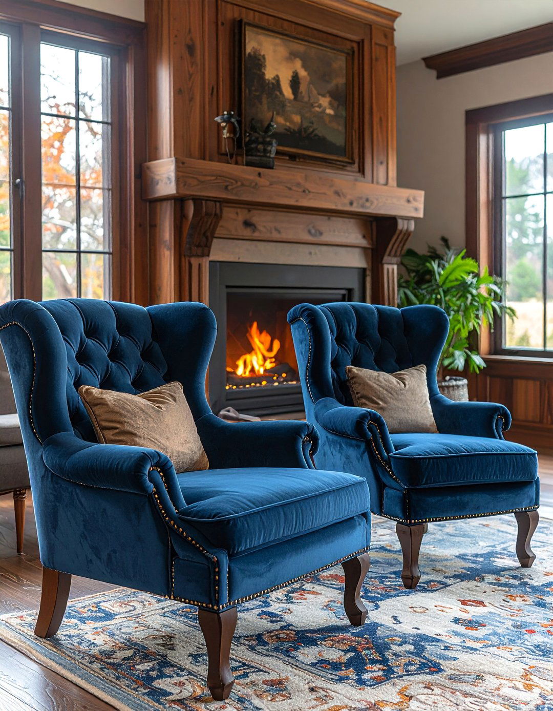 Elegant Tufted Armchairs - 20 Cozy Chairs in Front of Fireplace Ideas for Your Home