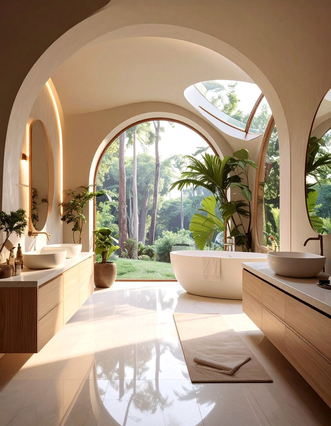 Elliptical Arch Windows for Spa Like Master Bathrooms - 30 Arch Window Design Ideas for Elegant Home Interiors