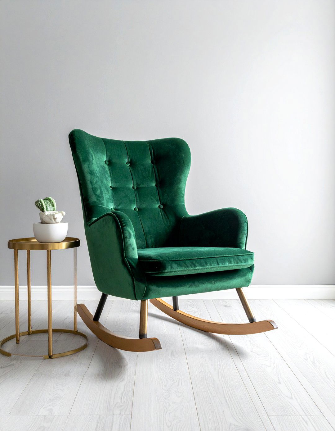 Emerald Green Velvet Nursery Chair - 25 Green Nursery Ideas for a Calming and Natural Space