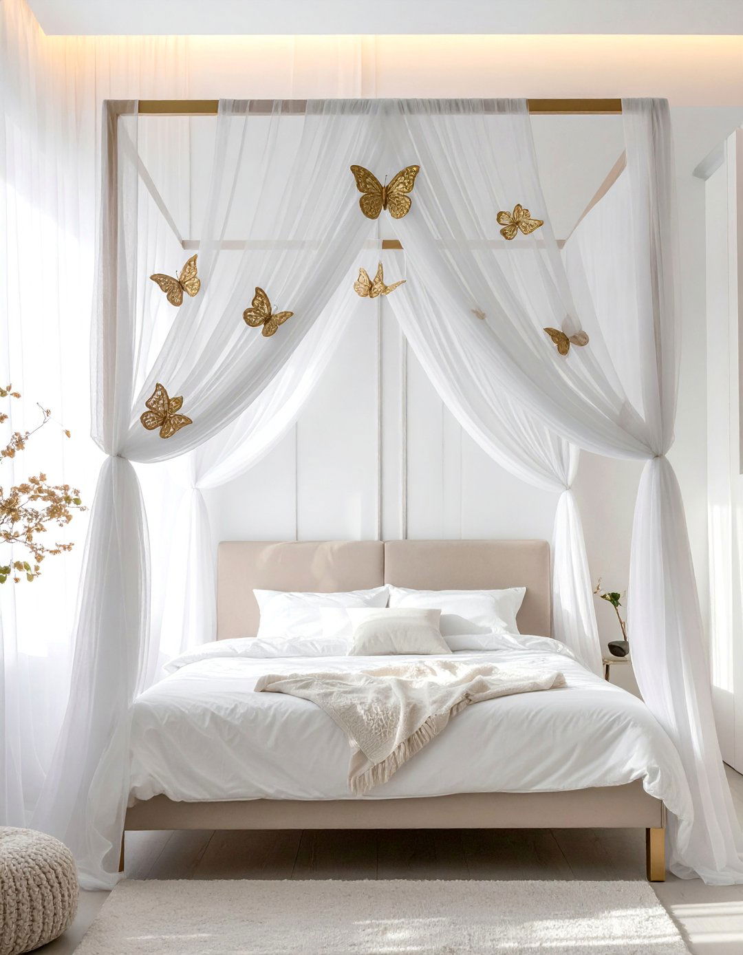 Enchanting Butterfly Canopy Over the Bed - 15 Butterfly-themed Room Ideas for a Whimsical Space