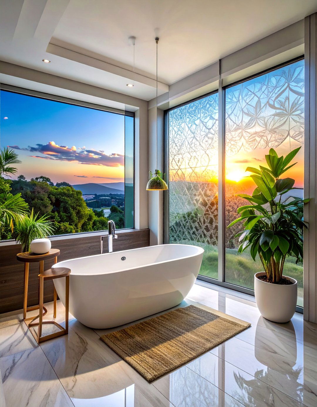 Etched Glass Designs - 30 Bathroom Window Treatment Ideas for Privacy