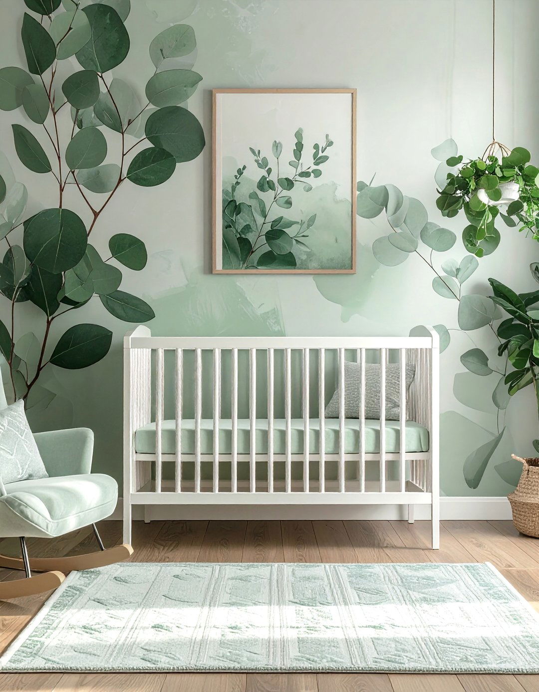 Eucalyptus Themed Green Nursery - 25 Green Nursery Ideas for a Calming and Natural Space