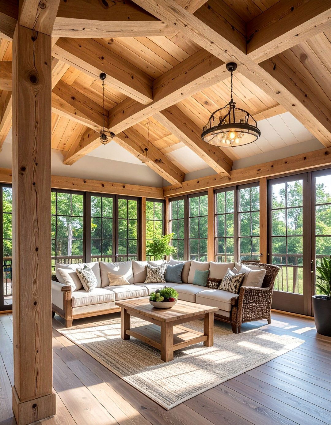 Exposed Beam Sunroom Ceilings - 20 Sunroom Ceiling Ideas to Elevate Your Indoor-Outdoor Space