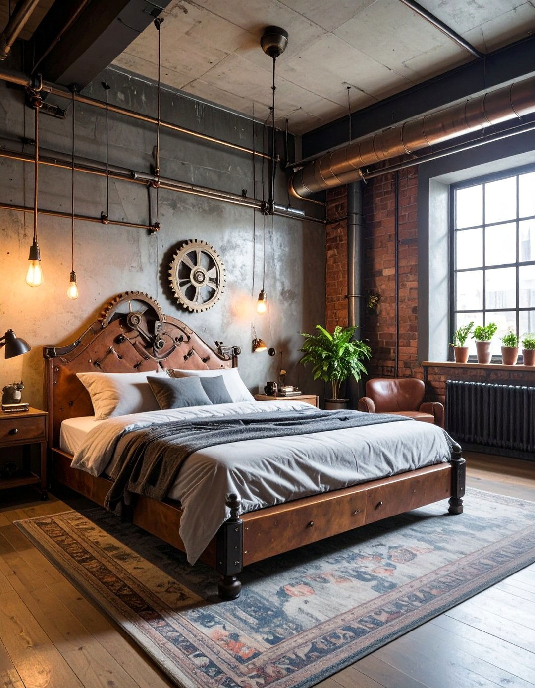Exposed Mechanical Elements - 15 Steampunk Bedroom Ideas for a Unique Industrial Look