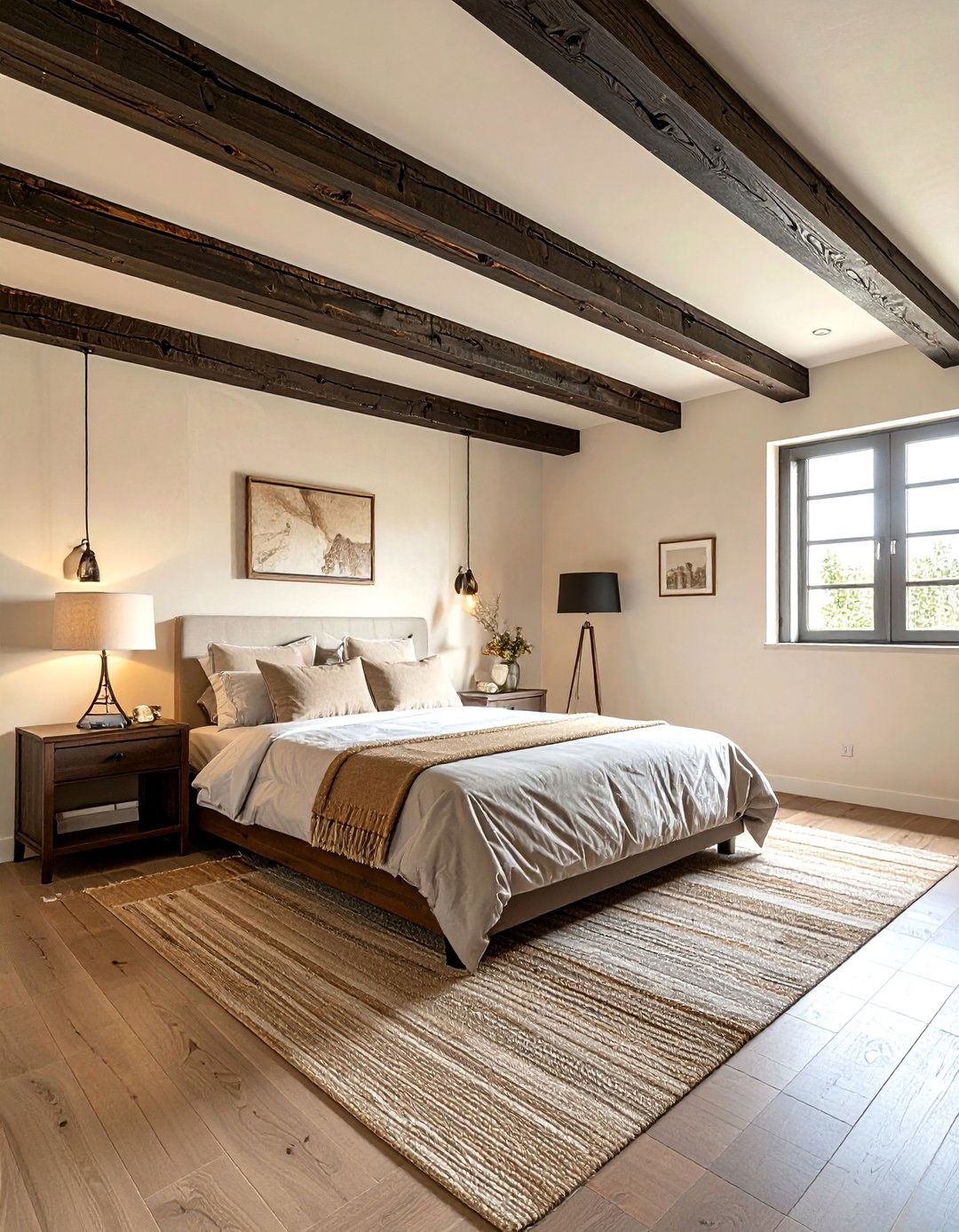 Exposed Wooden Ceiling Beams - 20 Tuscan Bedroom Ideas for a Warm and Inviting Space