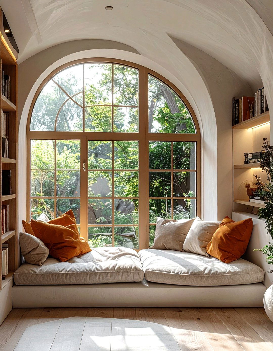 Eyebrow Arch Windows for Cozy Reading Nooks - 30 Arch Window Design Ideas for Elegant Home Interiors