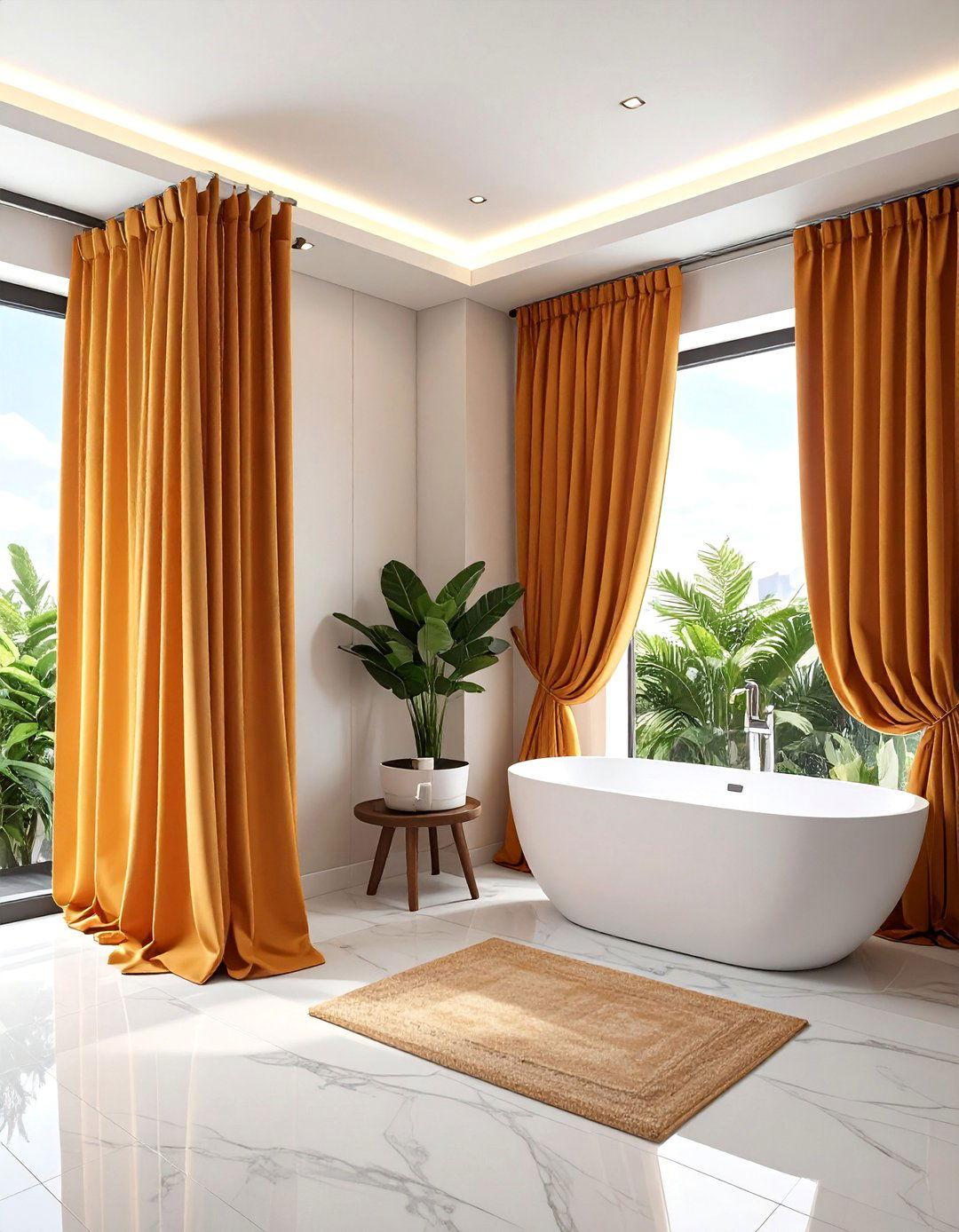 Fabric Curtain Systems - 20 Bathroom Partition Ideas to Maximize Space and Privacy