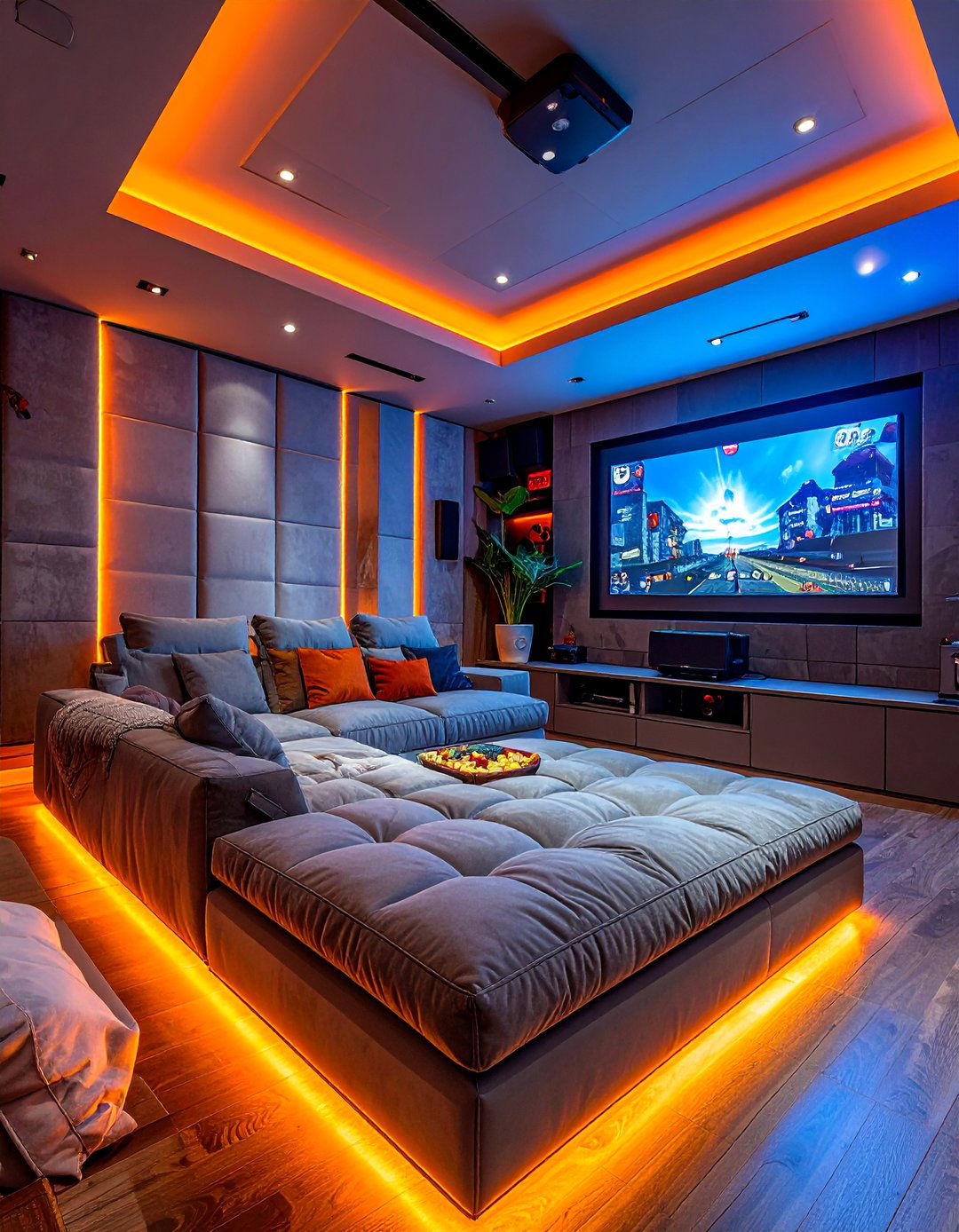 Family Game Night Theater - 40 Small Home Theater Ideas for Movie Nights
