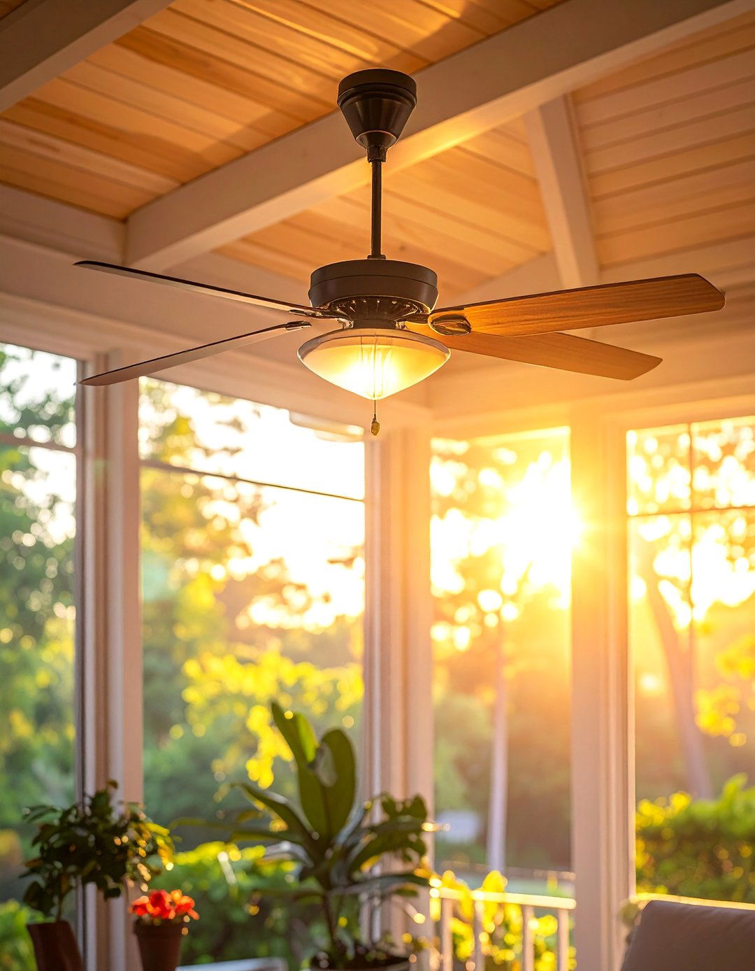 Fan Integrated Sunroom Ceilings - 20 Sunroom Ceiling Ideas to Elevate Your Indoor-Outdoor Space