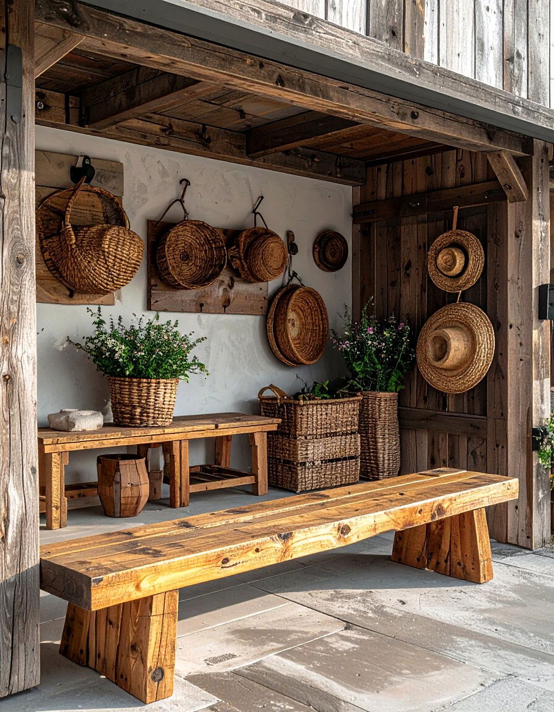 Farmhouse Natural Materials Theme - 15 Garage Entryway Ideas for a Functional and Stylish Space