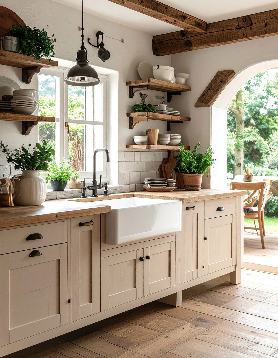 Farmhouse Sink Integration - 30 Cottagecore Dining Room Ideas for a Cozy and Charming Space