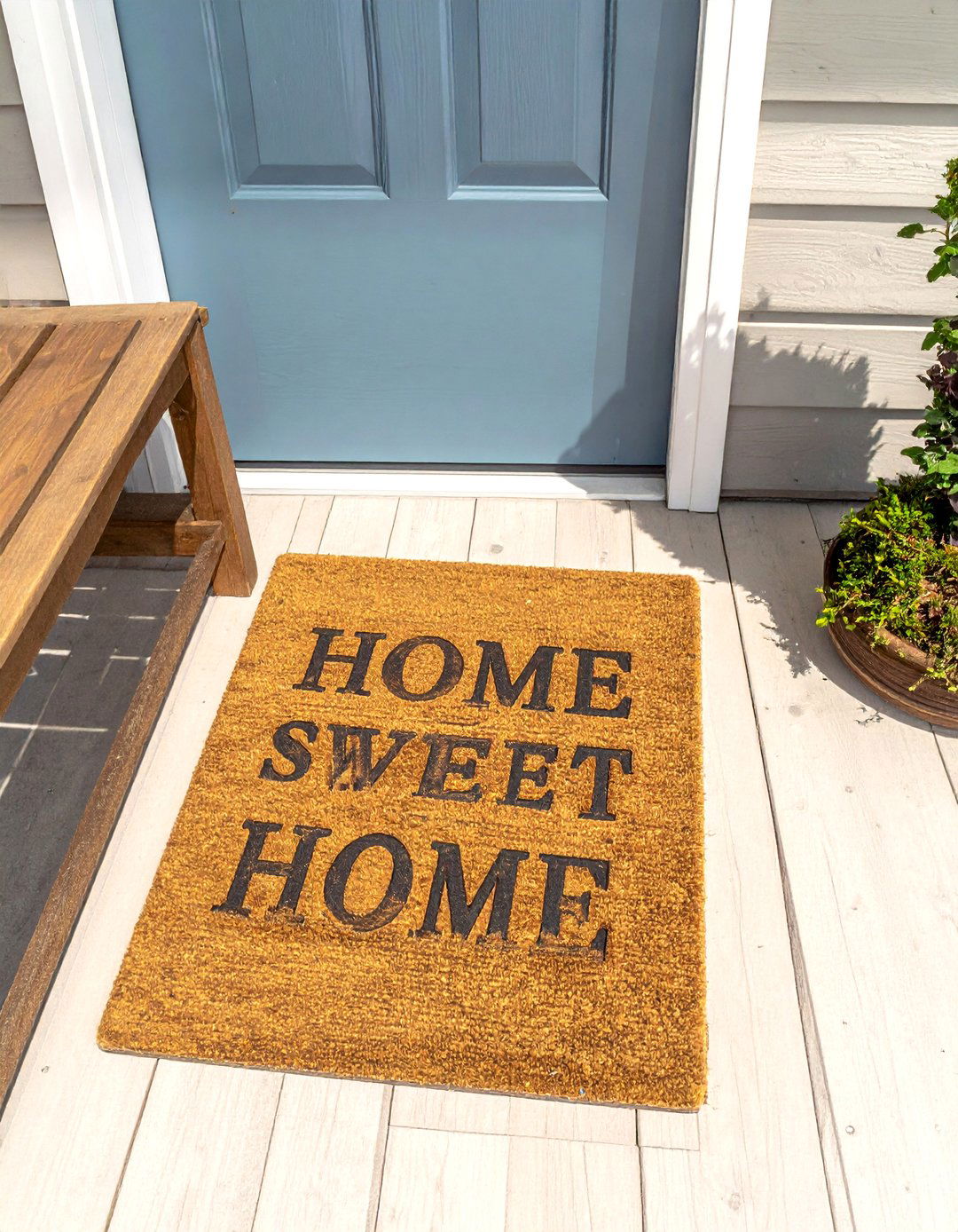 Farmhouse Style Home Sweet Home Front Door Mat - 15 Front Door Mat Ideas to Welcome Guests in Style