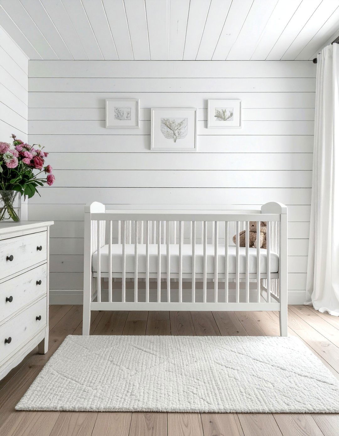 Farmhouse Style White Nursery - 15 White Nursery Ideas for a Calm and Serene Space