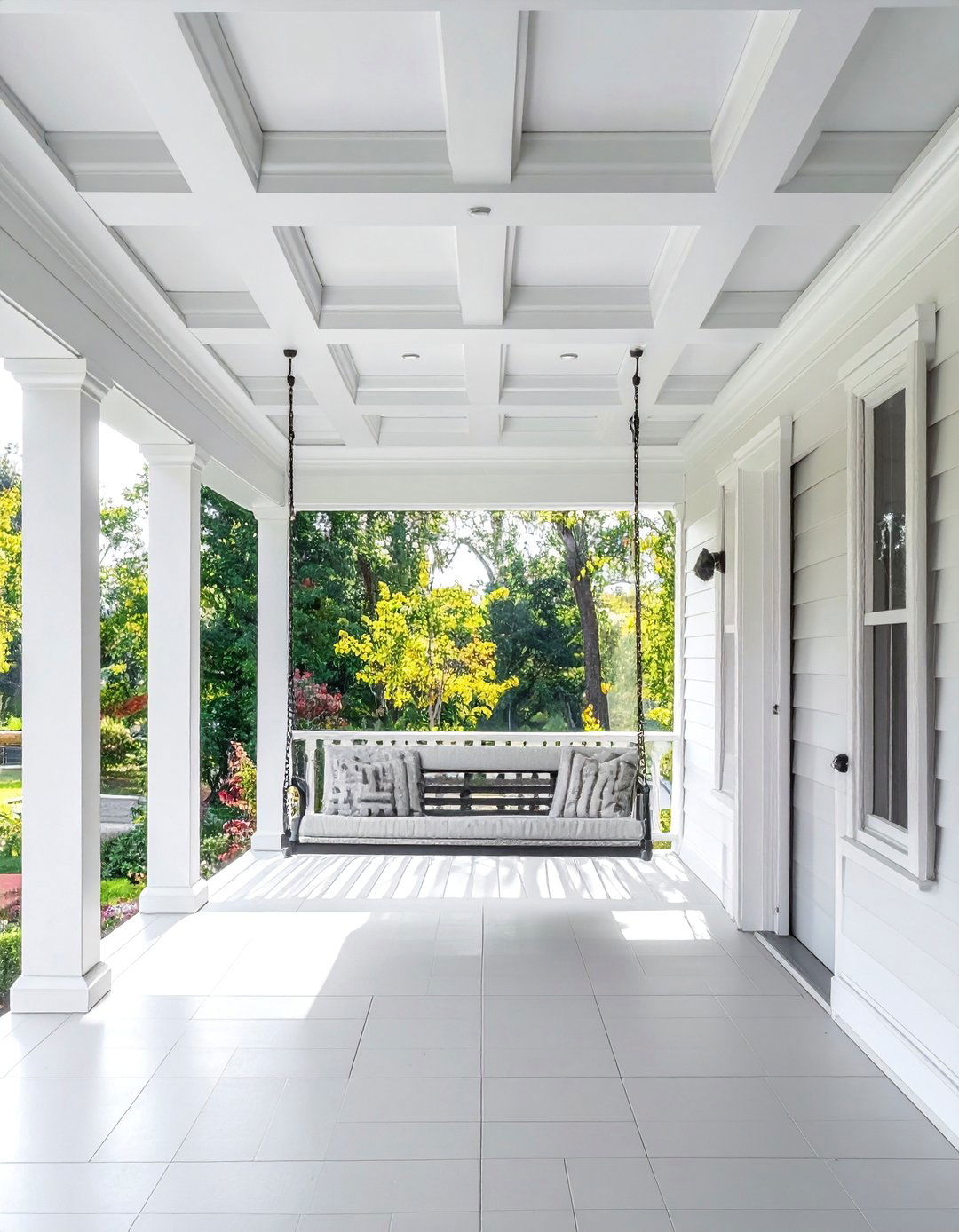 Faux Coffered Vinyl Porch Ceiling - 20 Vinyl Porch Ceiling Ideas to Elevate Your Outdoor Space