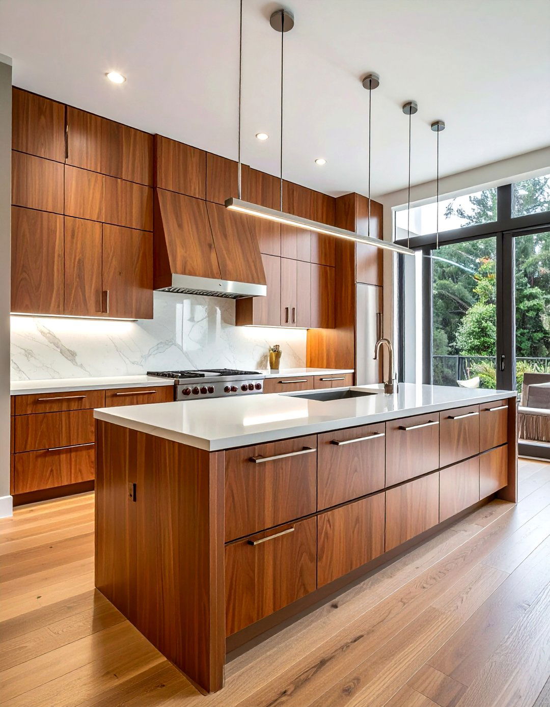 Flat Panel Natural Cherry Kitchen Cabinets for a Modern Look - 15 Natural Cherry Kitchen Cabinets for Warmth