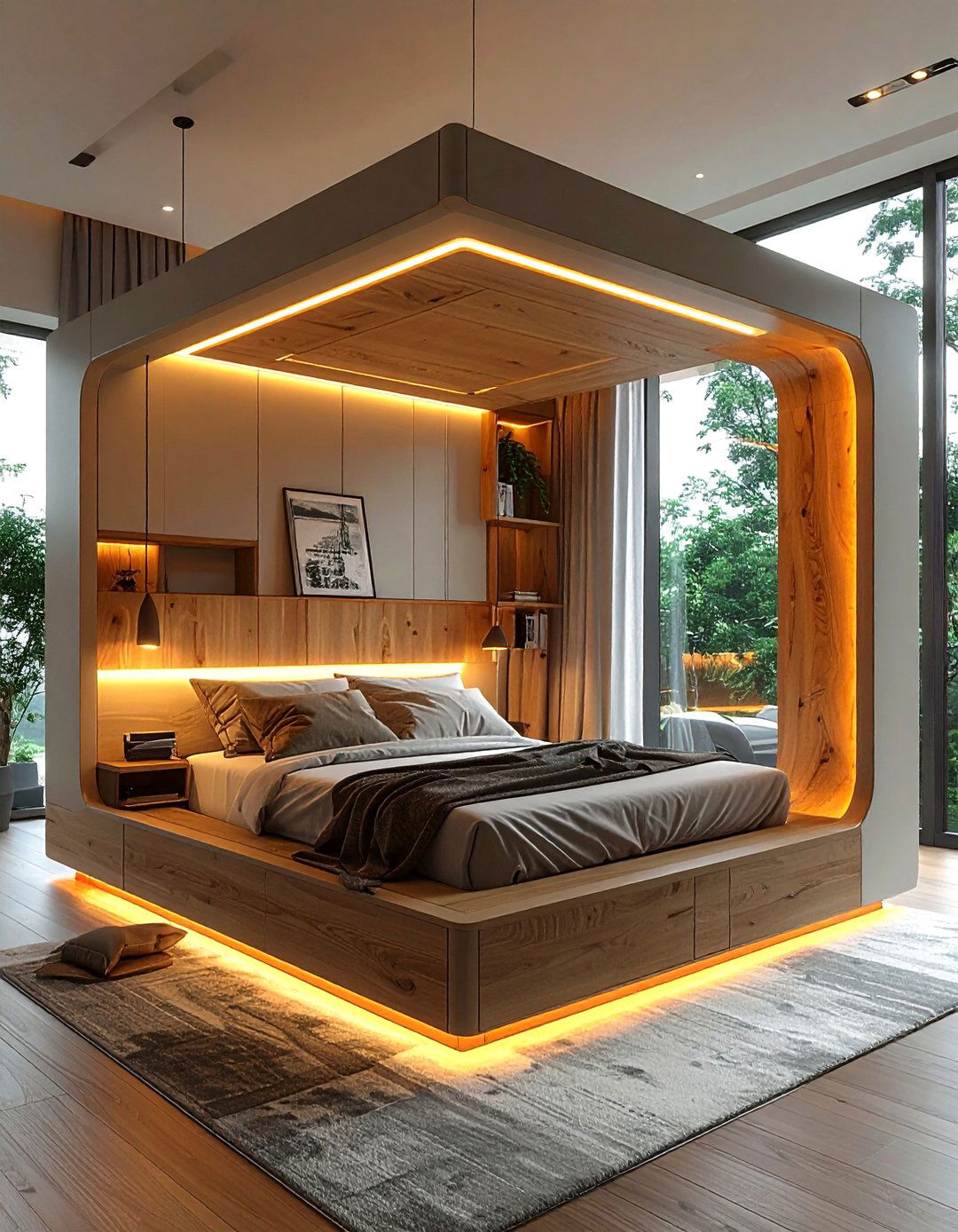 Floating Bed Platform Nooks - 15 Bed Nook Ideas to Maximize Your Bedroom Space