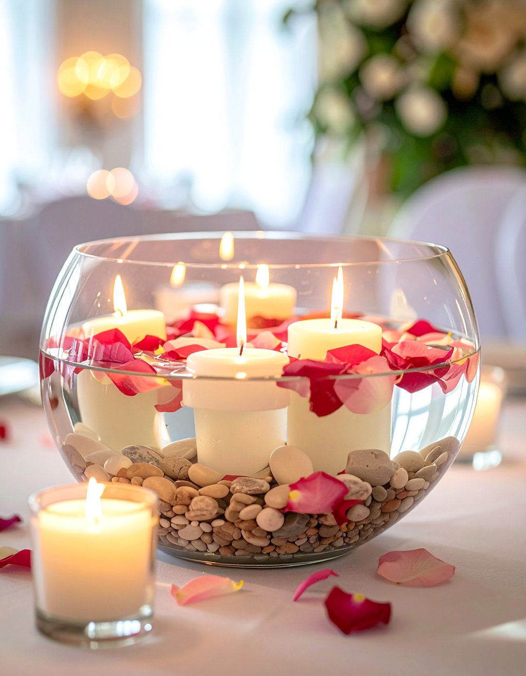 Floating Candle Displays - 30 Rehearsal Dinner Centerpiece Ideas for a Memorable Event