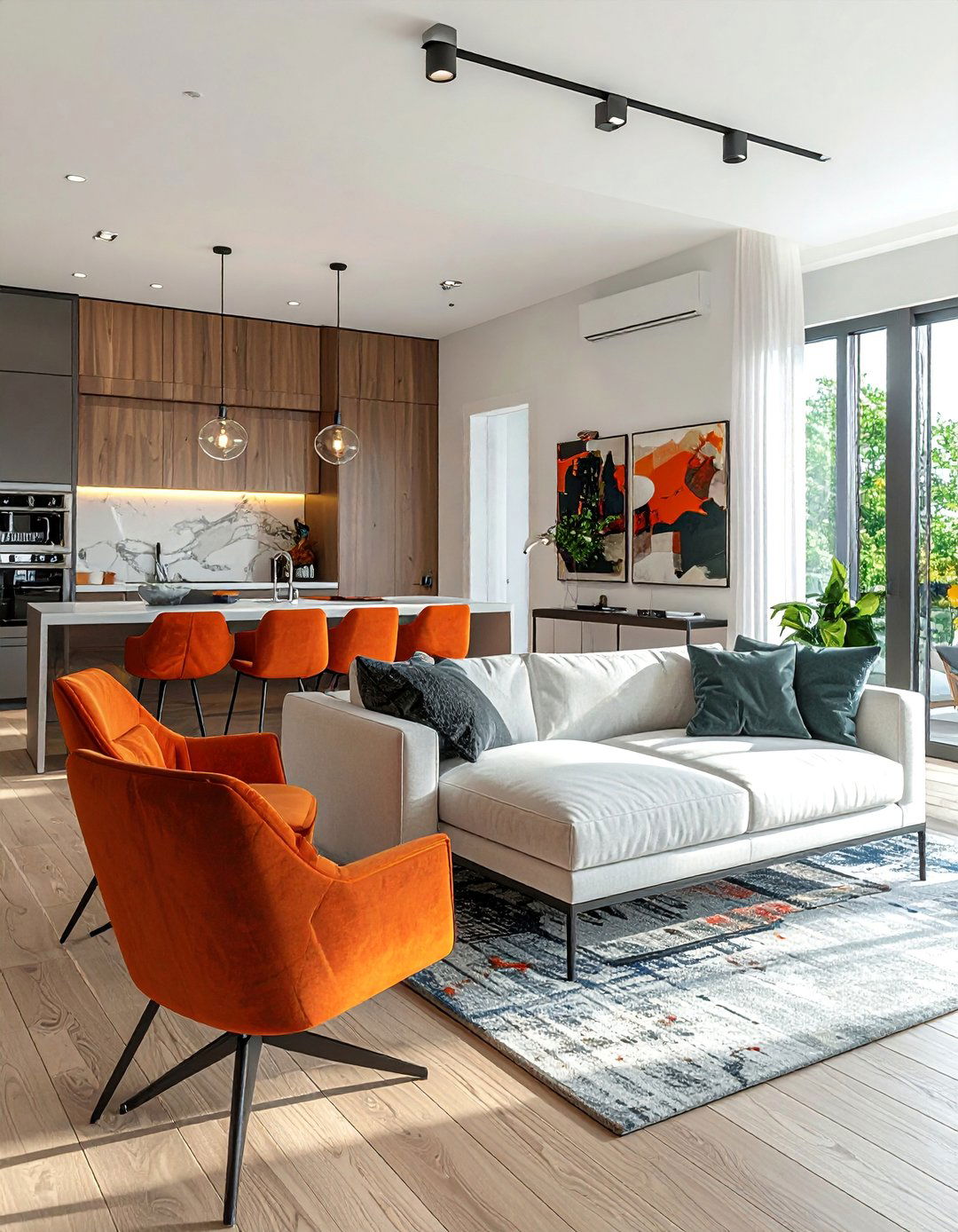 Floating Furniture Open Concept - 25 Functional Living Room Layout Ideas