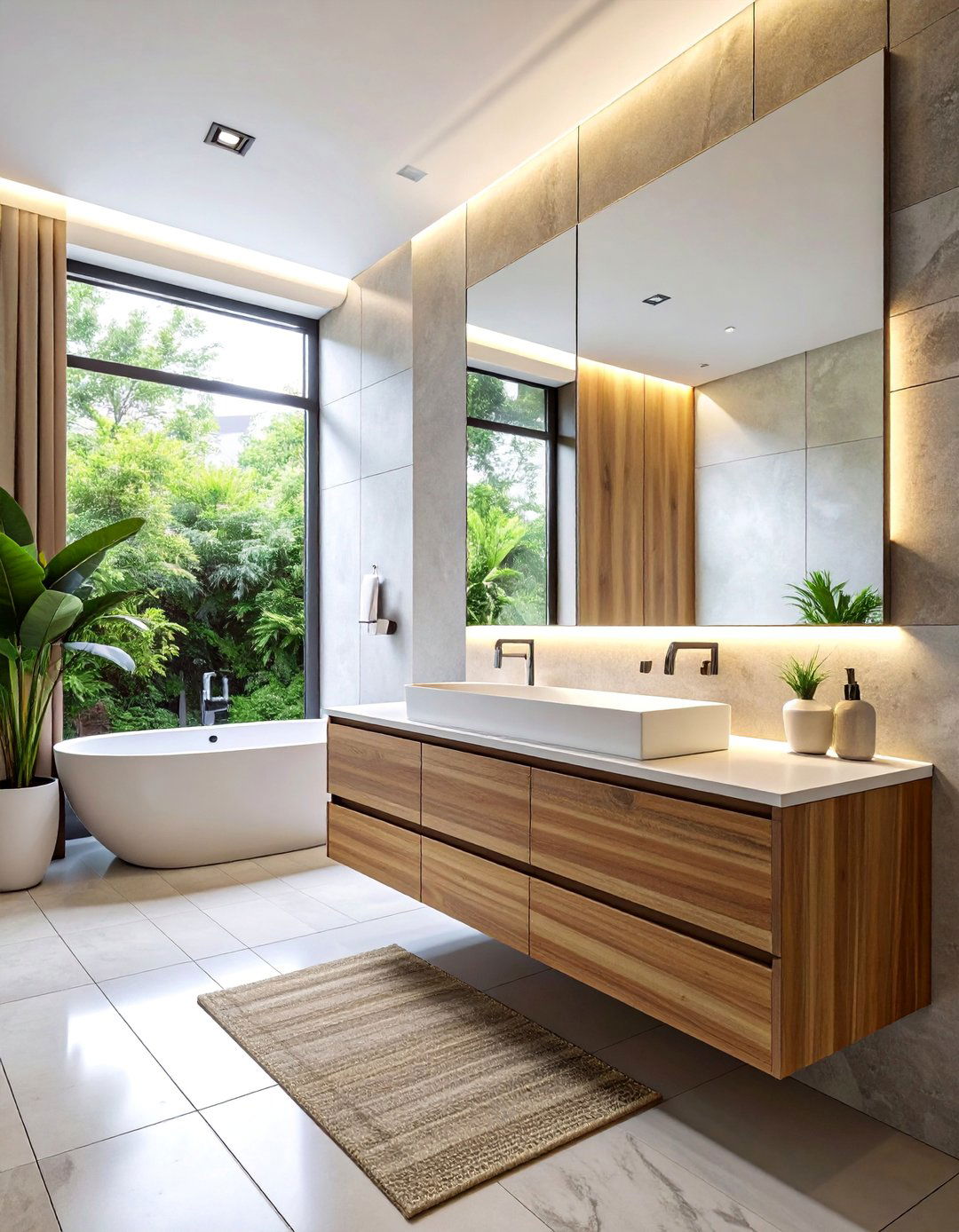Floating Vanity Designs - 30 Open Concept Bathroom Ideas for Modern Homes