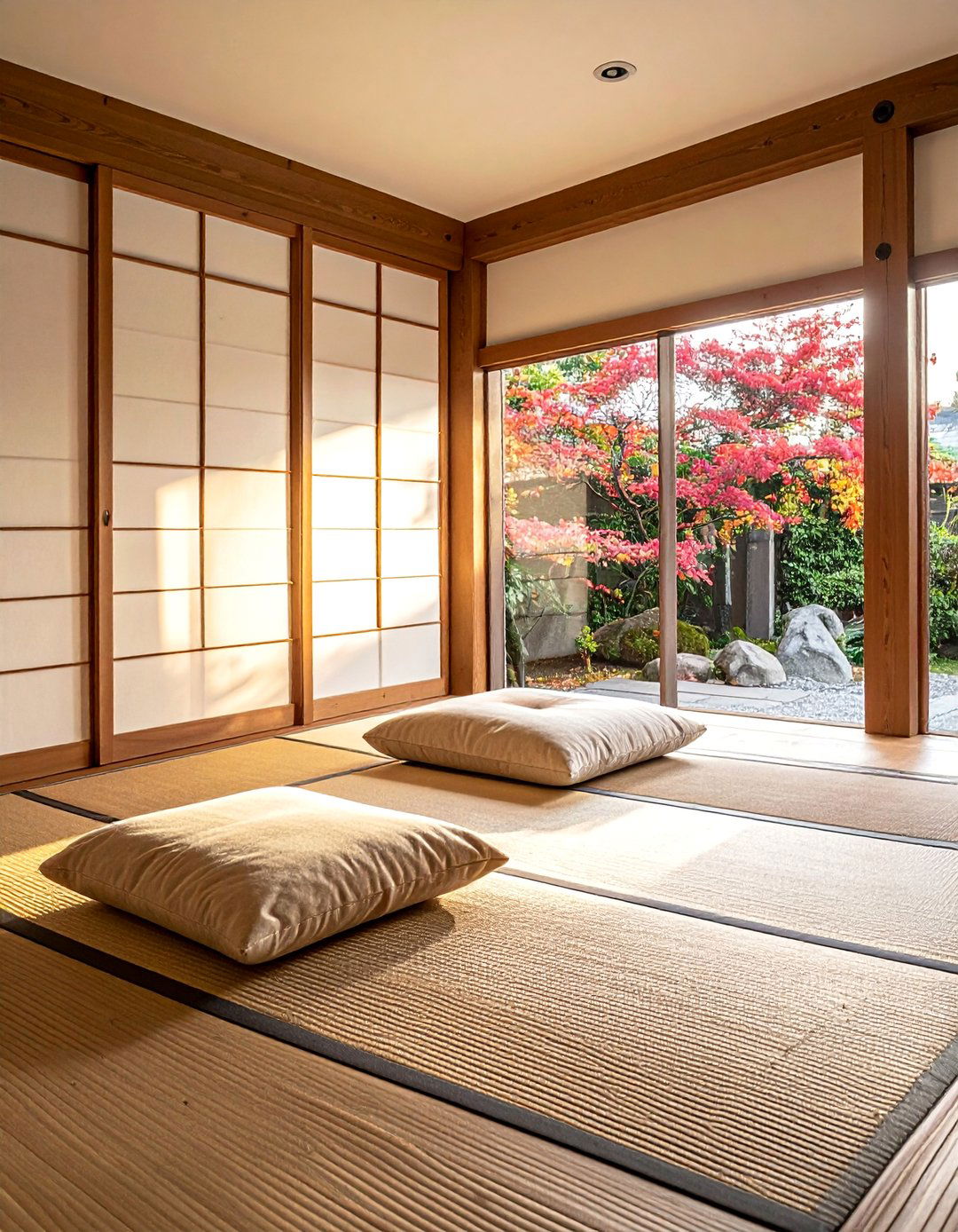 Floor Cushion Meditation Areas - 25 Japanese Style Living Room Ideas for Zen Vibes