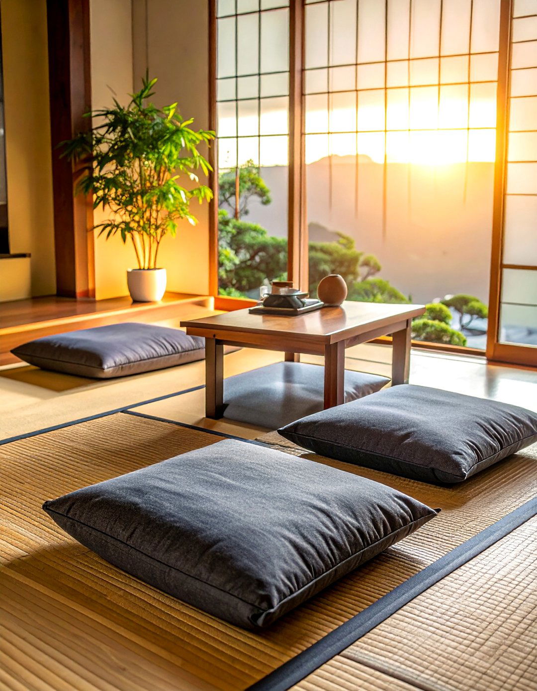 Floor Cushions for Versatile Seating - 25 Asian Living Room Ideas for a Zen-Inspired Space