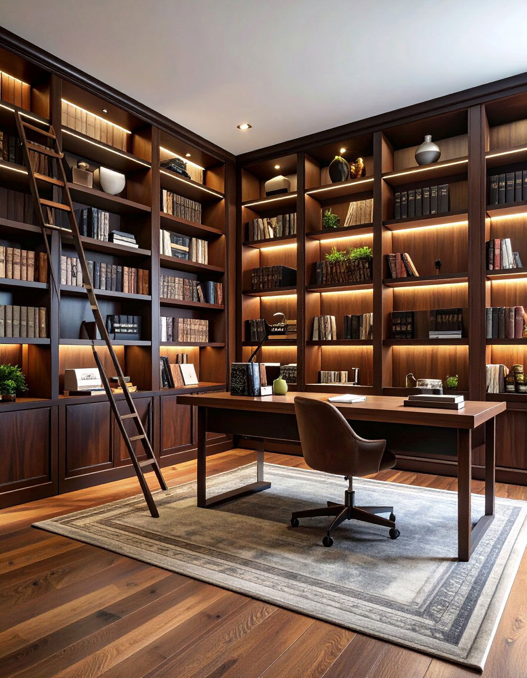 Floor to Ceiling Bookshelves as a Focal Wall - 20 Dark Academia Home Office Ideas for a Moody Vibe