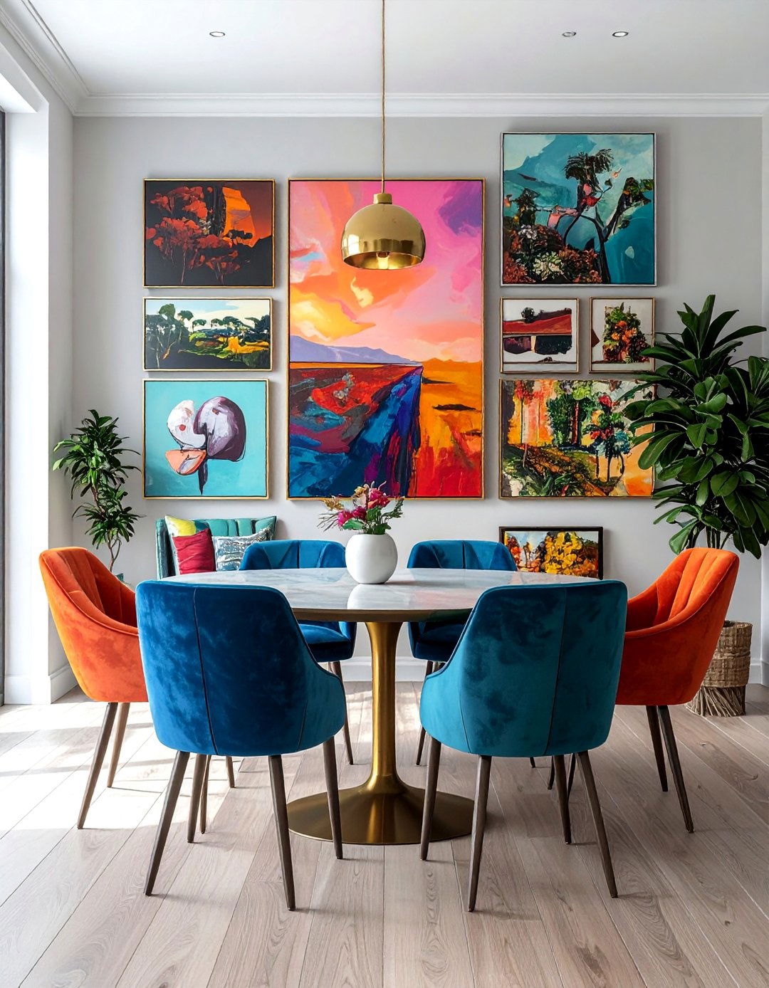 Floor to Ceiling Dining Room Gallery Wall - 20 Dining Room Gallery Wall Ideas for Stylish Decor