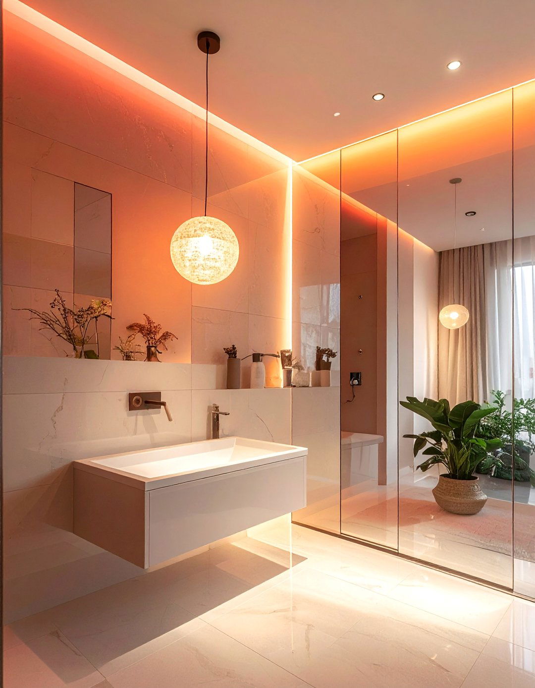Floor to Ceiling Mirror Wall for Space Illusion - 20 Luxury Powder Room Ideas for a Chic Space