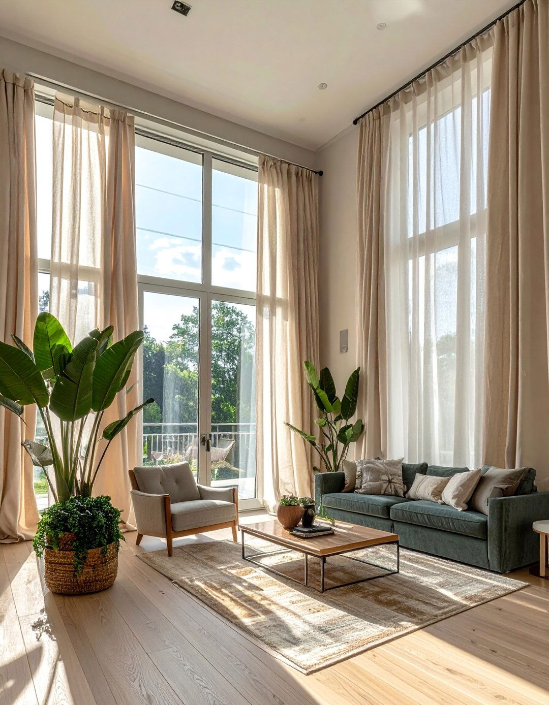 Floor to Ceiling Window Treatments - 25 High Ceiling Living Room Ideas to Maximize Your Space